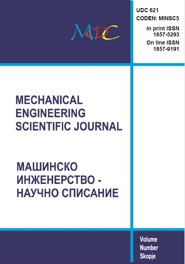 					Прегледај Том. 36 Бр. 1 (2018): MECHANICAL ENGINEERING SCIENTIFIC JOURNAL
				